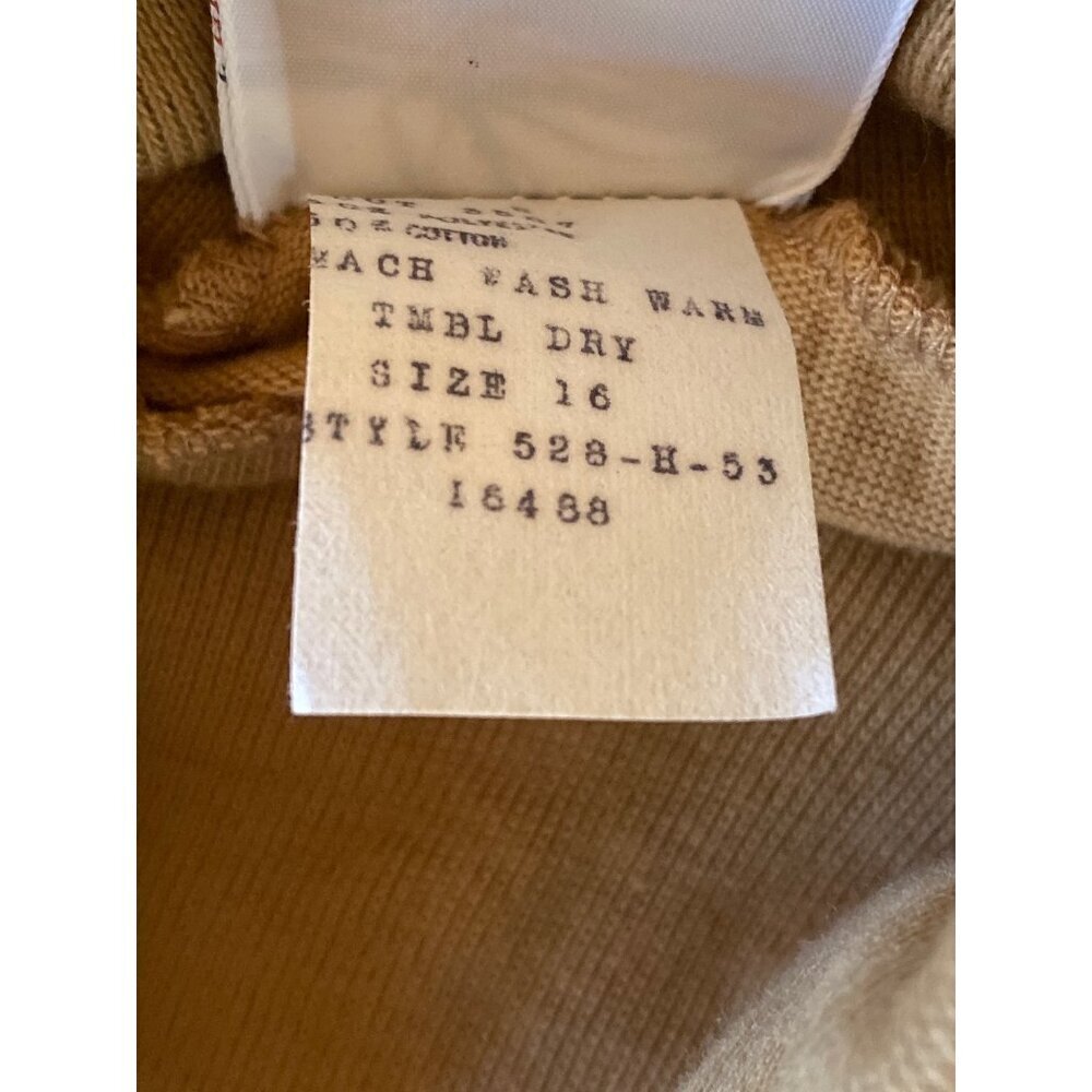 Vintage 1980's Encino Khaki Turtleneck‎ Size 16 - Picture 5 of 5